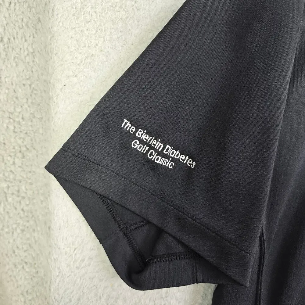 Nike Dri-Fit Golf Polo Shirt Men's XL Black Bierlein Front & Sleeve‎ Logo Casual